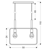Hängelampe schwarz höhenverstellbar 2x60W E27 Rahmen 32-73518