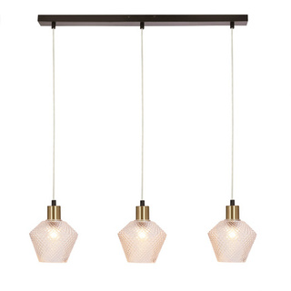 Greniko lampa wisząca czarny 3x40W E14 klosz bezbarwny