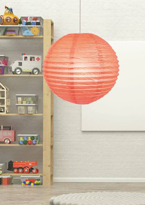 Boule lanterne en papier abricot 50cm Cocoon 70-16945