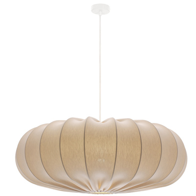 Hanging lamp CAFEE Scandinavian with beige frappe shade 66 cm modern ceiling lighting for living room and dining room E27