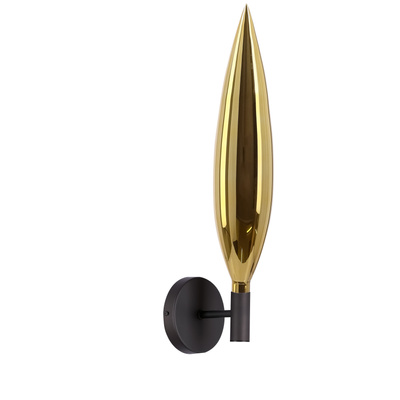 Nordic wall light black with gold glass shade for living room and bedroom 1x5W G9