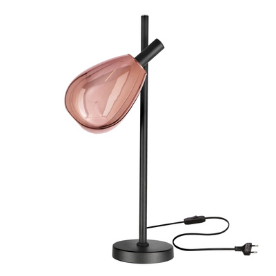 Nachtlampe Denso 26 schwarz Glas Schirm kupfer zum Lesen