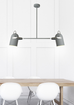 Plafonnier suspendu gris 2X40W E27 GRIS 32-66510