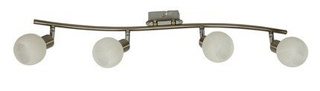 Lampa sufitowa Alabaster listwa ze szklanymi kloszami regulowana 4-punktowa do kuchni