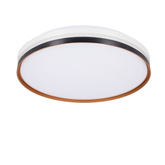 Montana plafonnier noir+blanc+or plafond 24w led 40 cm abat-jour blanc