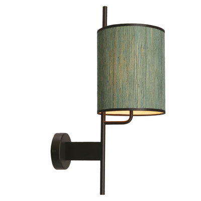 Bendi Wall lamp black sconce, green lampshade 21-25296