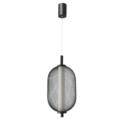 Lampa wisząca druciana PUMA z podłużnym kloszem 15 x 30 cm – designerska lampa nad stół LED 3000K