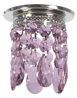 Ceiling luminaire Candellux chrome violet decorative crystal 50W