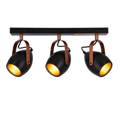 Spot reglabil negru si cupru E14 3x40W Anica 93-82589