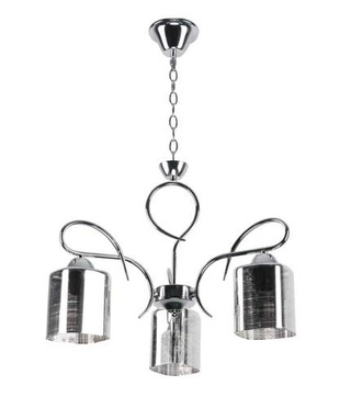 Chrome chandelier + silver hanging lamp 3xE27 Italo 33-00699