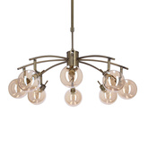 Lentini pendant lamp patina 8x40w g9 with amber shade