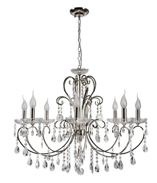 Suspension chromée avec lustre en cristaux 8x40W Aurora Candellux 38-97579