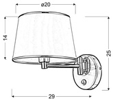 Aplică de perete reglabilă argintie cu un comutator alb abajur Ibis Candellux 21-00883
