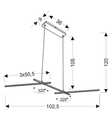 Lampa suspendata APETI THASOS LED 23W 103cm crom