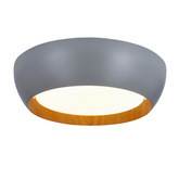 ABRUZZO CEILING LAMP PLAFON GRAY WOODEN WHITE LAMPSHADE 14-24114