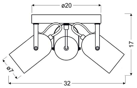 Plafon Deckenleuchte 3X40W E14 grau GRAU 98-66503