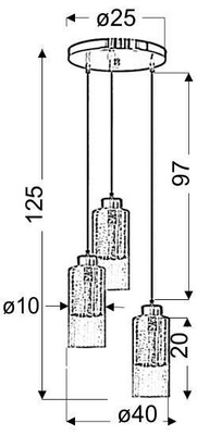 Silberne Deckenpendelleuchte mit Glasschirmen 3x60W Libano Candellux 33-51691