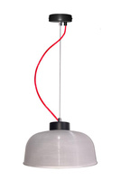 Suspension 27cm verre/câble rouge Liverpool Ledea 50101288