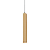 Lampa wisząca tuba Tubo czarna drewniana pojedyncza GU10 regulowana wysokość