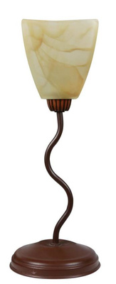 Lampe de chevet abat-jour en verre marron 40W E14 41-43095