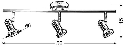 Wandlampenleiste 3X50W GU10 Chrom ARKON 93-59598
