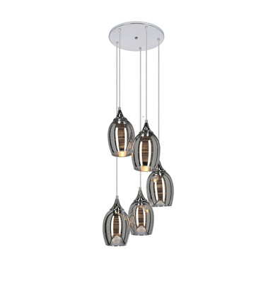 Plafoniera suspendata placa cromata 5x60W Marina Candellux 35-60198