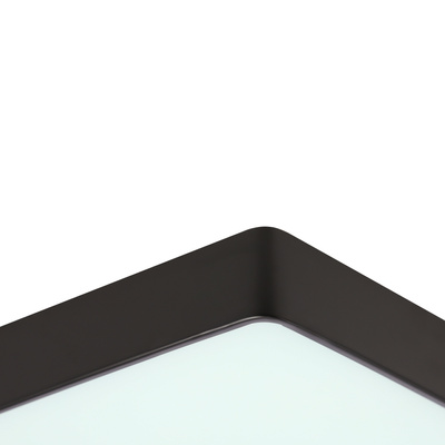 Plafon sufitowy LED QUATTRO czarny – kwadratowy ze szklanym kloszem – minimalistyczna lampa sufitowa