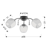 Plafoniera Zachera 3X40W E27 Alb