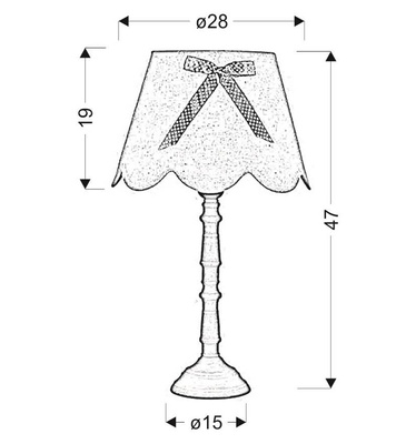 Lampe de table en lin 60W E27 Vibu 41-28365