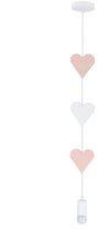 HEARTS HANGING LAMP 20W E27 IQ KIDS PINK+WHITE