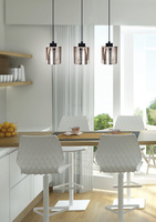 Hanging ceiling lamp chrome glass 3x60W Cox Candellux 33-53886