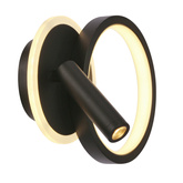MONET wall lamp round black 18W LED 3000K white shade 22-35660