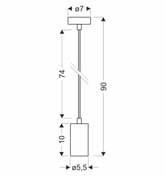 Hängelampe schwarzer Rahmen 1X25W GU10 10cm Tubo 31-78537