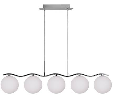 Lampa suspendata crom / bila alba 5 Ramon 35-01429