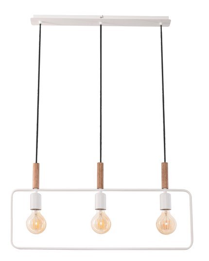 Lampa wisząca biała regulowana wysokość 3x60W E27 Frame 33-73532