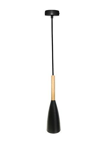 Lampa wisząca czarna + drewno Trosa Ledea 50101264