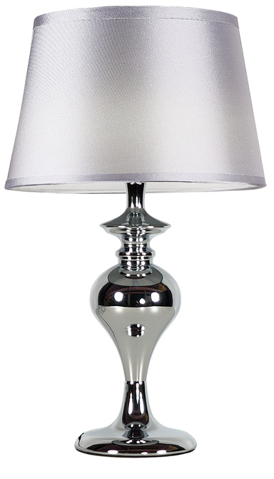 prima lampa gabinetowa, biurkowa chromowa 1x60w E27 abażur srebrny