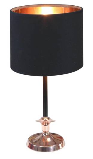 Lampa stołowa gabinetowa czarna/miedziana 60W E14 Violino 41-38784