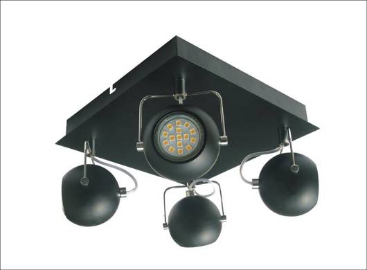 Lampa sufitowa candellux tony 98-25036 plafon led gu10 czarny matowy