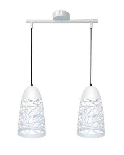 Lampa sufitowa wisząca 2xE27 biała SABRIN 32-54869