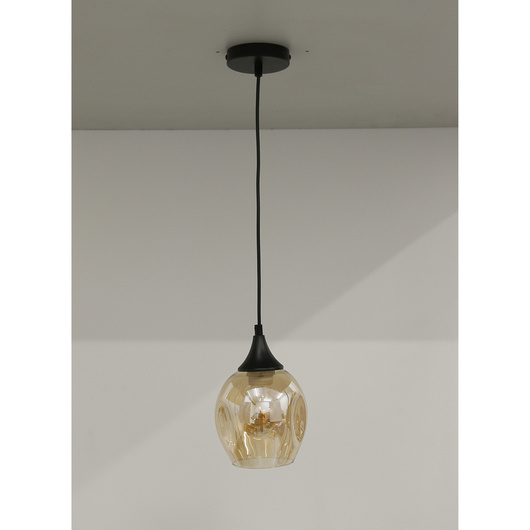 Lampa wisząca szklana czarno/brązowa Aspa 31-00583