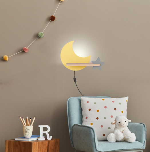 Lampka nocna dla dzieci LED 5W Gwiazdka KIDS Moon złoty+szary Candellux 21-84460