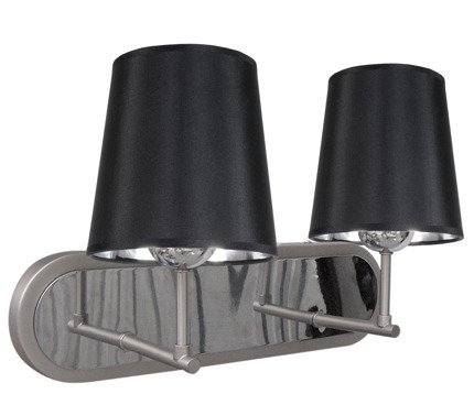 Aplică dublă din satin + abajur negru 2x60W Milonga Candellux 22-53503