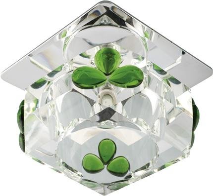 Plafoniera Candellux G4 cub decorativ din cristal fix verde 20W 