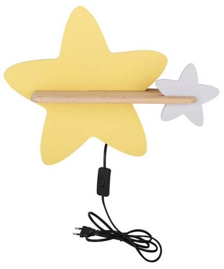 Lampă de perete cu raft IQ Kids 5W cu cablu și priză Star Candellux 21-75734