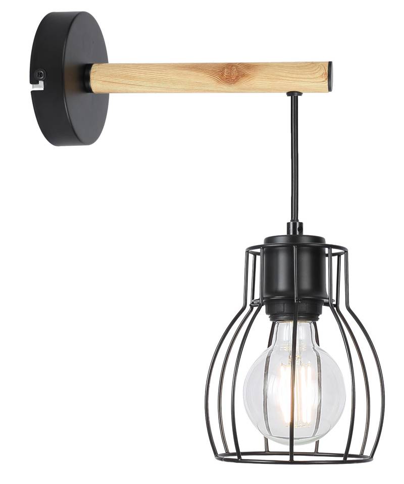 Lampa neagra, aplica de perete singura Bernita 21-77059