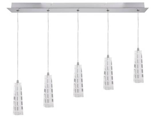 Lampă suspendată bandă de cristal crom 5 Emo 35-18604