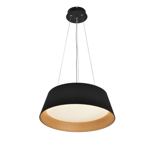 Lampa suspendata din lemn negru umbria cu abajur alb 31-24183