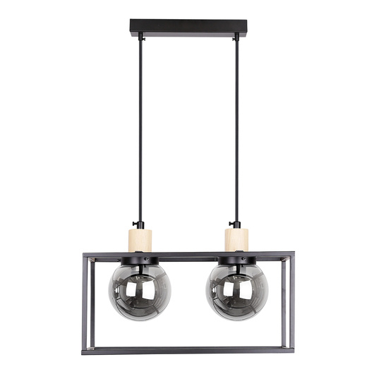 Lampa suspendata metal negru afumat 2xE27 Retro 2 32-00750