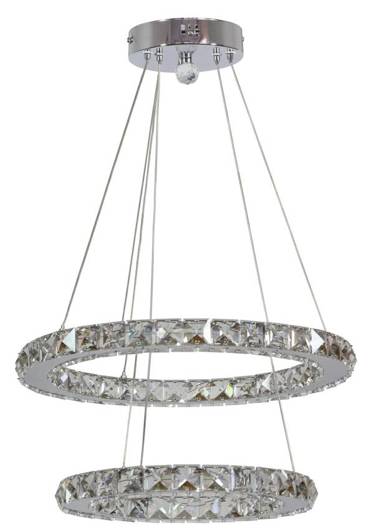 Lords Candellux 31-32515 Plafoniera LED suspendata 2 cercuri cu cristale